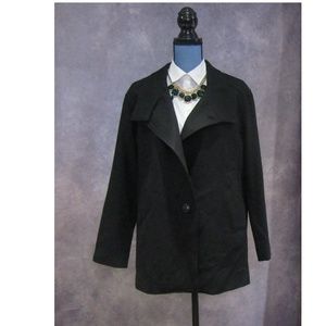 NEW Datum Black Elegant Coat Fully Lined Size L